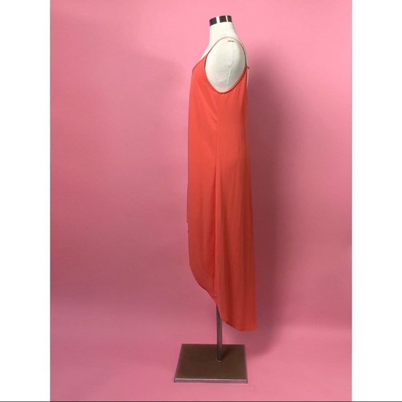 Lush high low open back flowy coral pink dress M - Picture 2 of 6